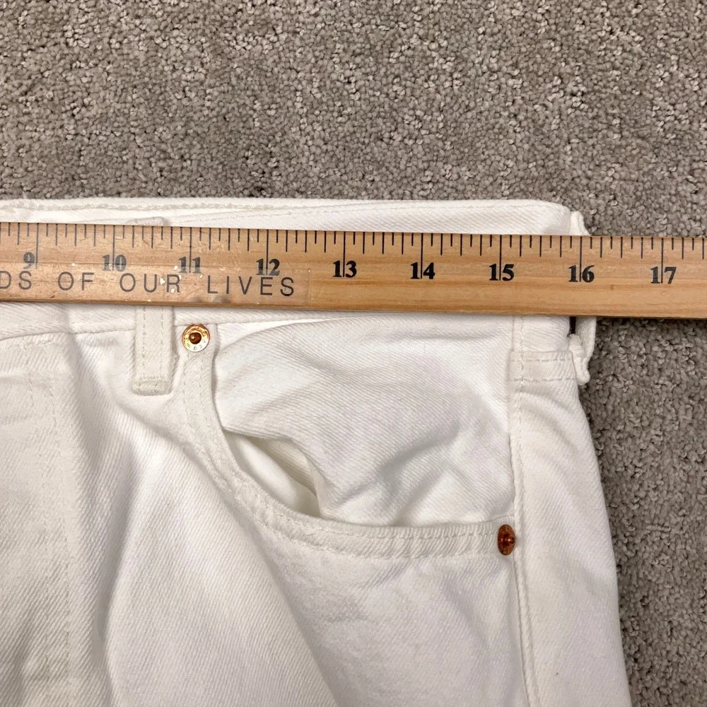 Levi's 501 Jeans Mens 30W 30L White Button Fly Straight Leg Coastal  Denim